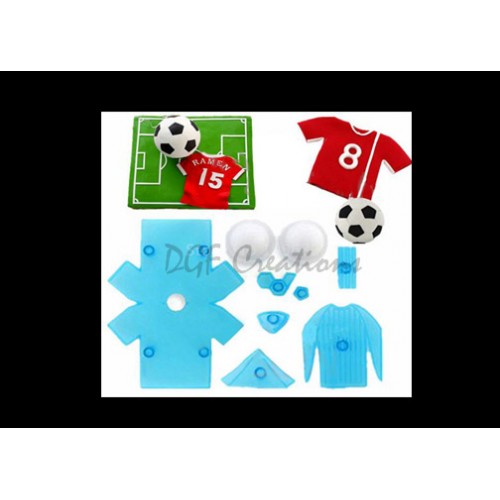 Soccer Theme Plastic Mold 9 Pcs